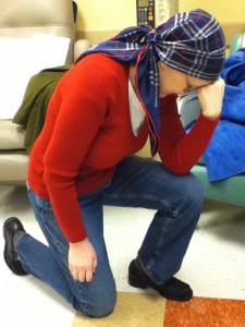 Executing a perfect Tebow on my last day of treatment.
